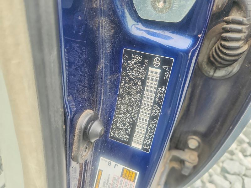67166076 :رقم المزاد ، JTDKN3DU6C1571175 vin ، 2012 Toyota Prius مزاد بيع