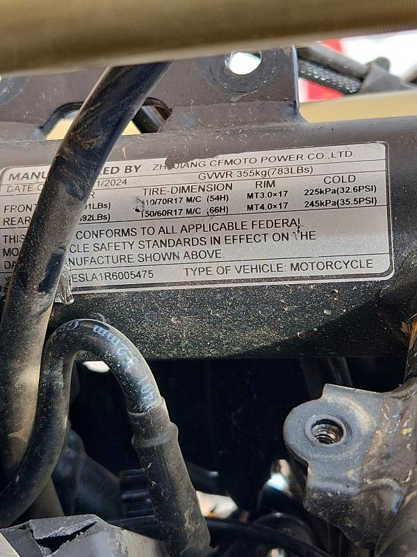 Aukcja sprzedaży 2024 Cf Moto 450ss, vin: LCEPESLA1R6005475, numer aukcji: 65168646