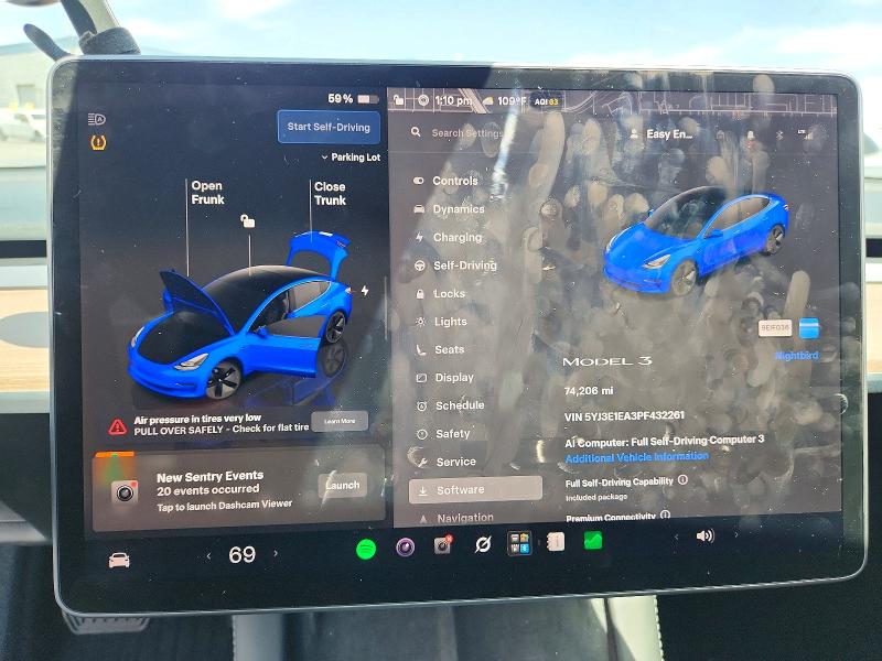 Auction sale of the 2023 Tesla Model 3, vin: 5YJ3E1EA3PF432261, lot number: 65903436