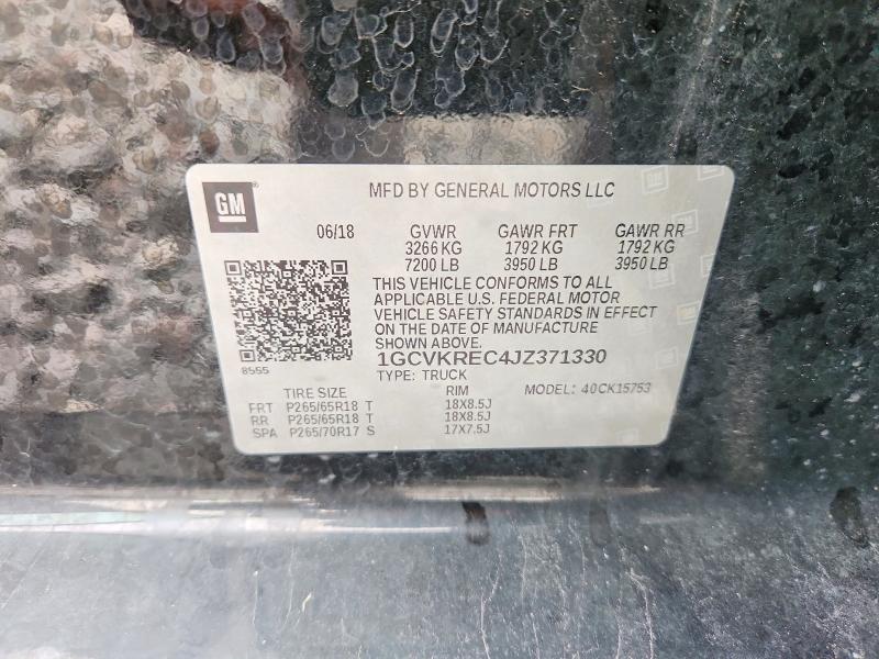 Aukcja sprzedaży 2018 Chevrolet Silverado, vin: 1GCVKREC4JZ371330, numer aukcji: 64326236