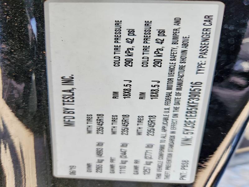 Aukcja sprzedaży 2019 Tesla Model 3, vin: 5YJ3E1EB5KF390516, numer aukcji: 64217656