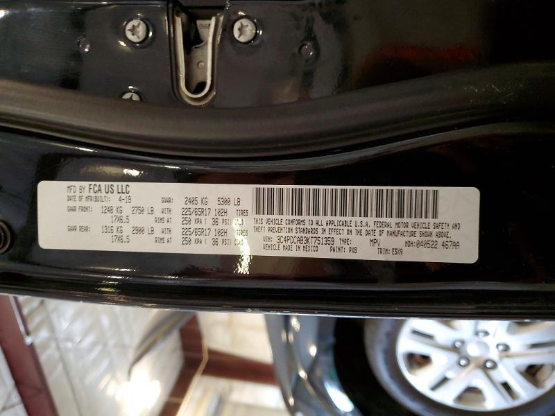 Aukcja sprzedaży 2019 Dodge Journey, vin: 3C4PDCAB3KT751359, numer aukcji: 64573556