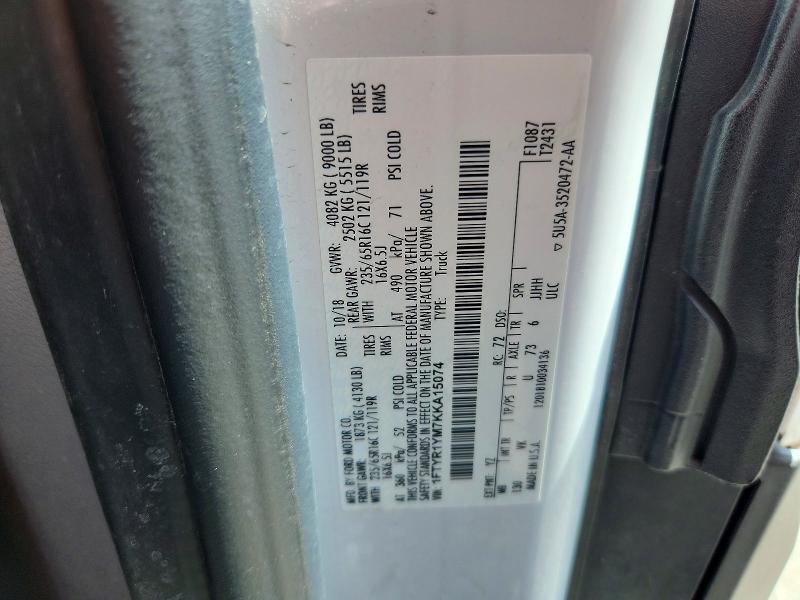 Aukcja sprzedaży 2019 Ford Transit, vin: 1FTYR1YM7KKA15074, numer aukcji: 66147296