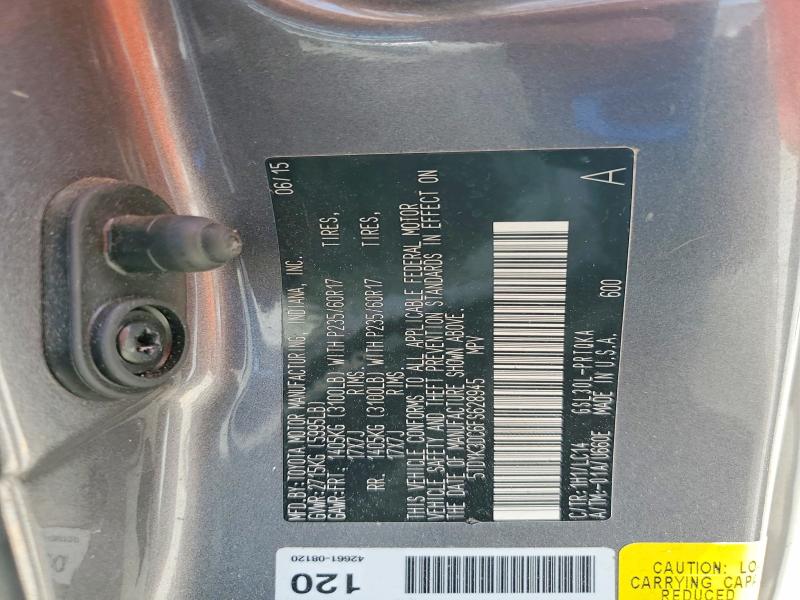 2015 Toyota Sienna მანქანა იყიდება აუქციონზე, vin: 5TDYK3DC6FS628945, აუქციონის ნომერი: 64831776