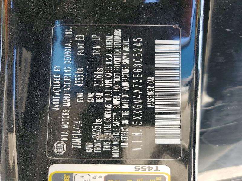 Aukcja sprzedaży 2014 Kia Optima, vin: 5XXGM4A73EG305245, numer aukcji: 65800246