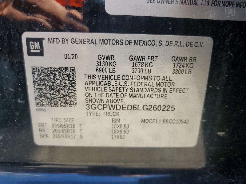 Продажа на аукционе авто 2020 Chevrolet Silverado, vin: 3GCPWDED6LG260225, номер лота: 66231686