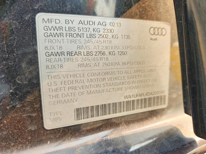 62903826 :رقم المزاد ، WA1UFAFL4DA200140 vin ، 2013 Audi A4 Allroad مزاد بيع