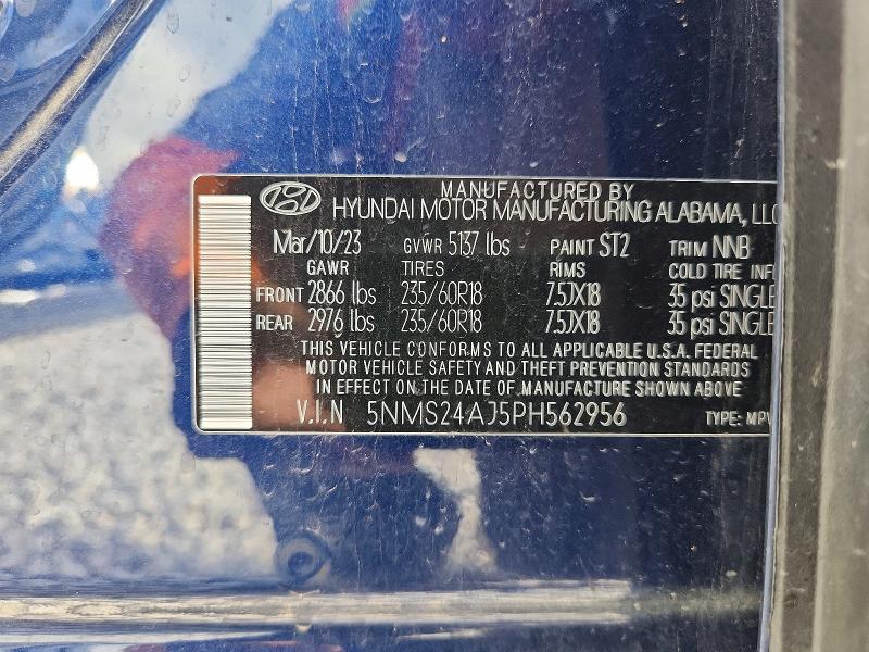 Aukcja sprzedaży 2023 Hyundai Santa Fe, vin: 5NMS24AJ5PH562956, numer aukcji: 64471316