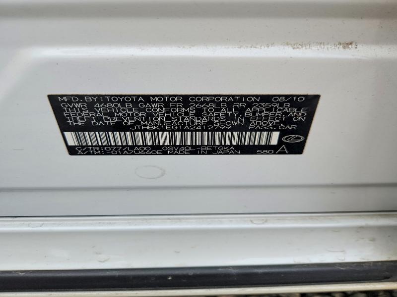 Продаж на аукціоні авто 2010 Lexus Es, vin: JTHBK1EG1A2412799, номер лоту: 67058716