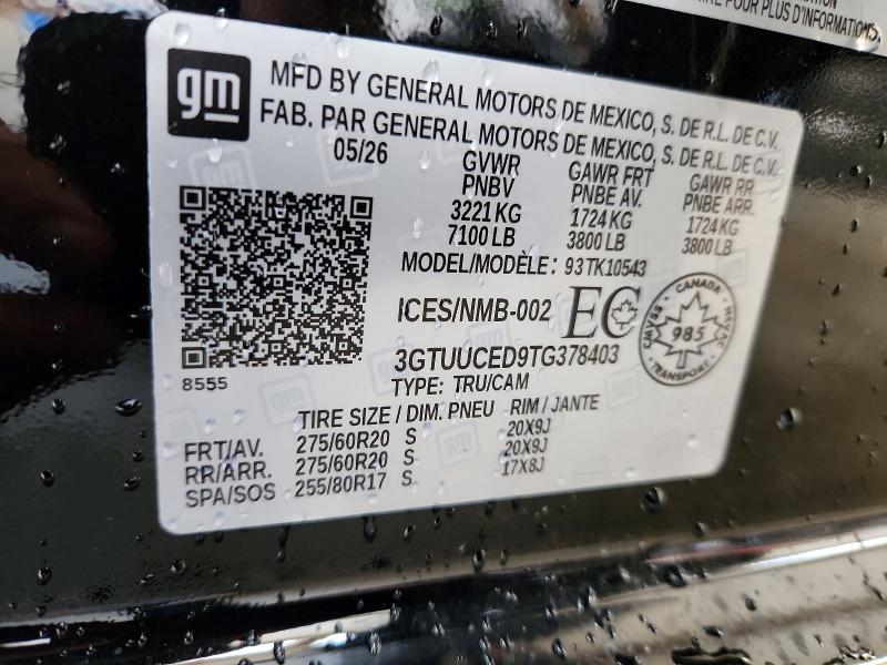Продажа на аукционе авто 2026 Gmc Sierra, vin: 3GTUUCED9TG378403, номер лота: 65106366