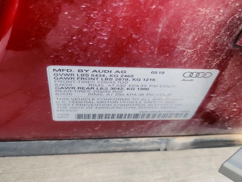 Aukcja sprzedaży 2019 Audi Q5, vin: WA1BNAFY4K2114985, numer aukcji: 67159936