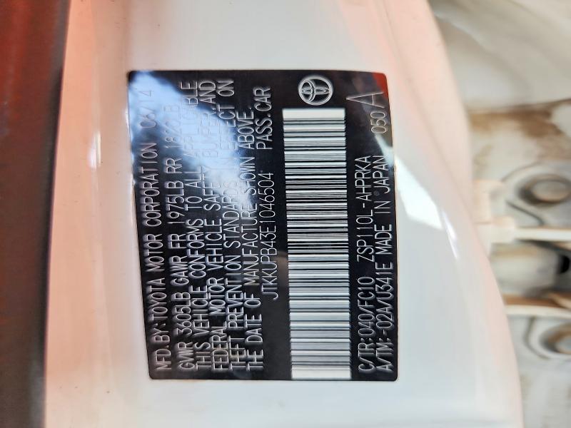Aukcja sprzedaży 2014 Scion Xd, vin: JTKKUPB43E1046504, numer aukcji: 64602306