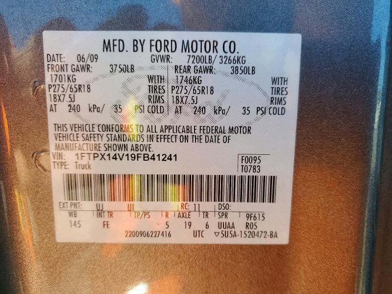 Aukcja sprzedaży 2009 Ford F150, vin: 1FTPX14V19FB41241, numer aukcji: 66599116