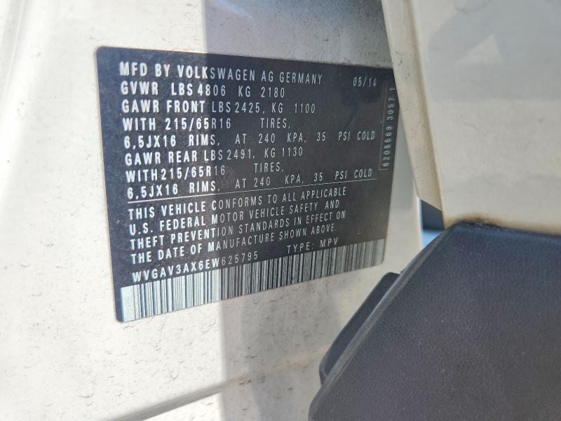 Продаж на аукціоні авто 2014 Volkswagen Tiguan, vin: WVGAV3AX6EW625795, номер лоту: 66074376