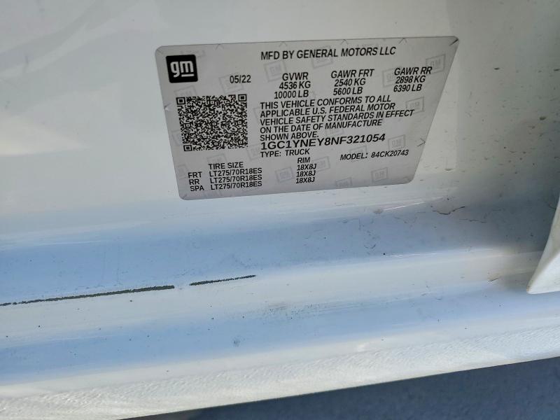 Продажа на аукционе авто 2022 Chevrolet Silverado, vin: 1GC1YNEY8NF321054, номер лота: 65343546