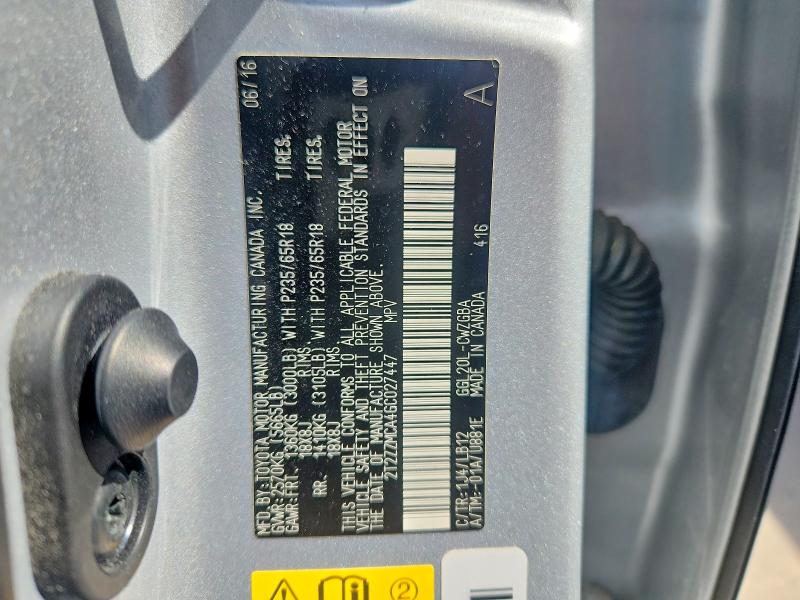 65009646 :رقم المزاد ، 2T2ZZMCA4GC027447 vin ، 2016 Lexus Rx مزاد بيع