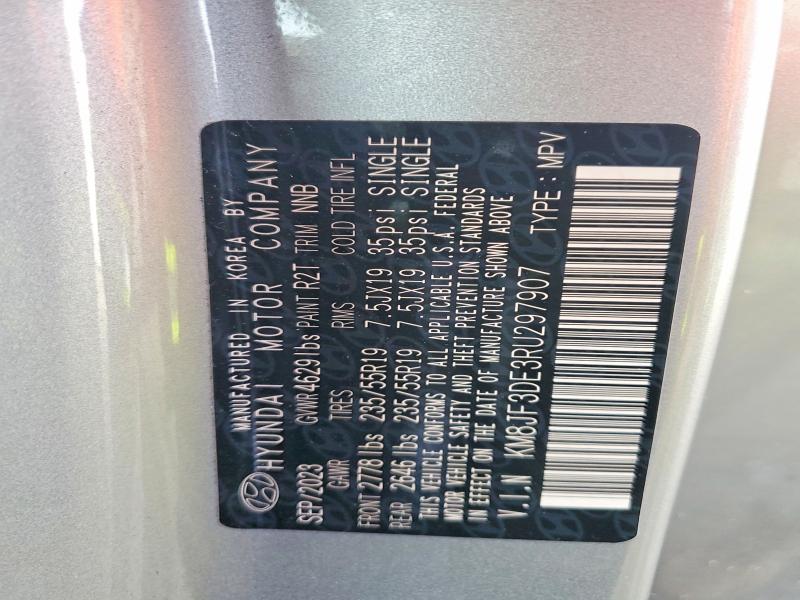 2024 Hyundai Tucson მანქანა იყიდება აუქციონზე, vin: KM8JF3DE3RU297907, აუქციონის ნომერი: 63879496