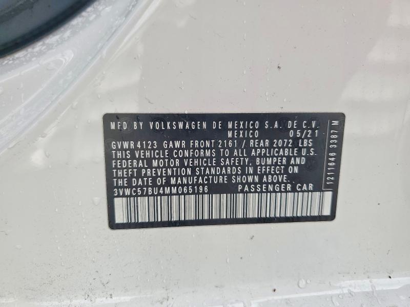 65872556 :رقم المزاد ، 3VWC57BU4MM065196 vin ، 2021 Volkswagen Jetta مزاد بيع