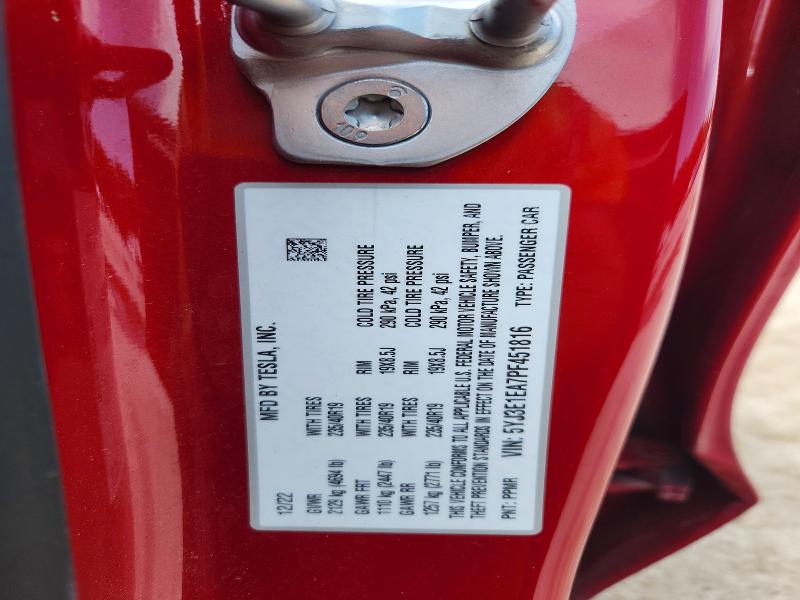 Aukcja sprzedaży 2023 Tesla Model 3, vin: 5YJ3E1EA7PF451816, numer aukcji: 66073116