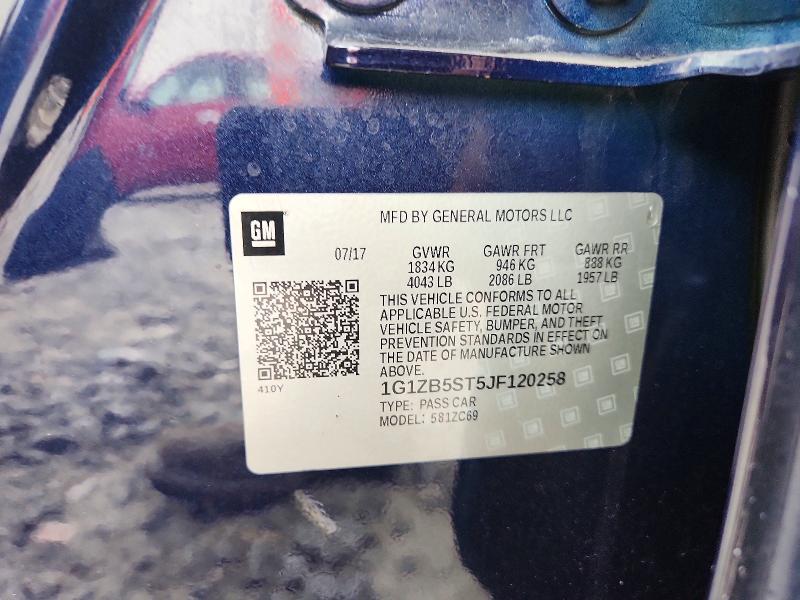 Продаж на аукціоні авто 2018 Chevrolet Malibu, vin: 1G1ZB5ST5JF120258, номер лоту: 64705106
