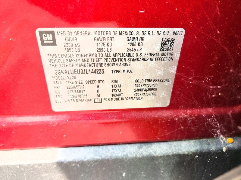 Aukcja sprzedaży 2018 Gmc Terrain, vin: 3GKALUEU0JL144235, numer aukcji: 64772936