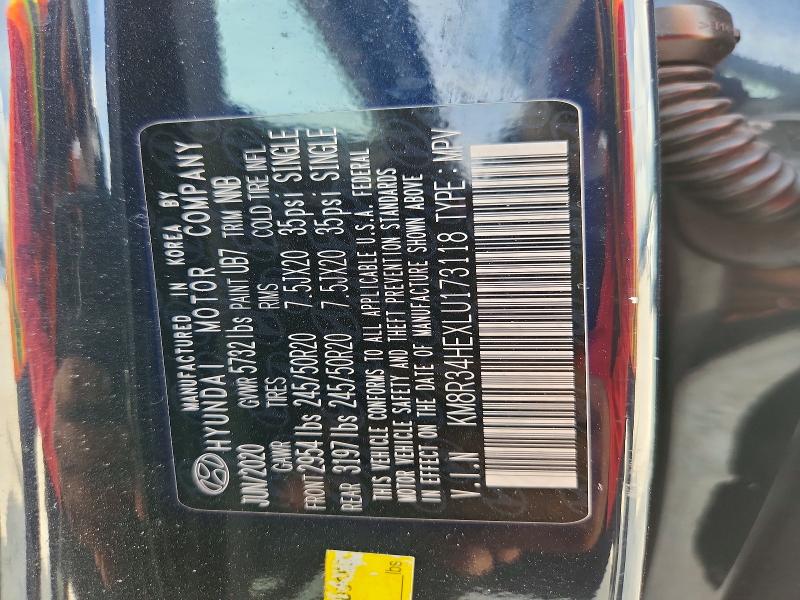 2020 Hyundai Palisade მანქანა იყიდება აუქციონზე, vin: KM8R34HEXLU173118, აუქციონის ნომერი: 65042876