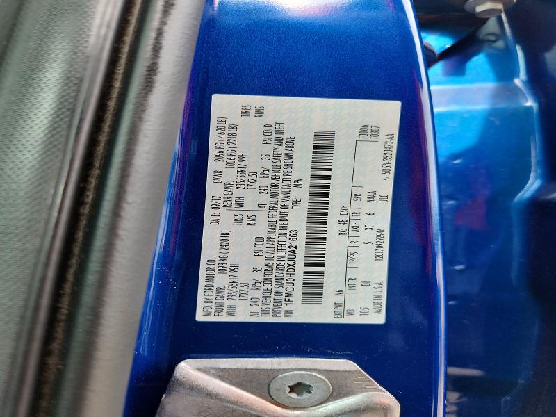 64386786 :رقم المزاد ، 1FMCU0HDXJUA21663 vin ، 2018 Ford Escape مزاد بيع