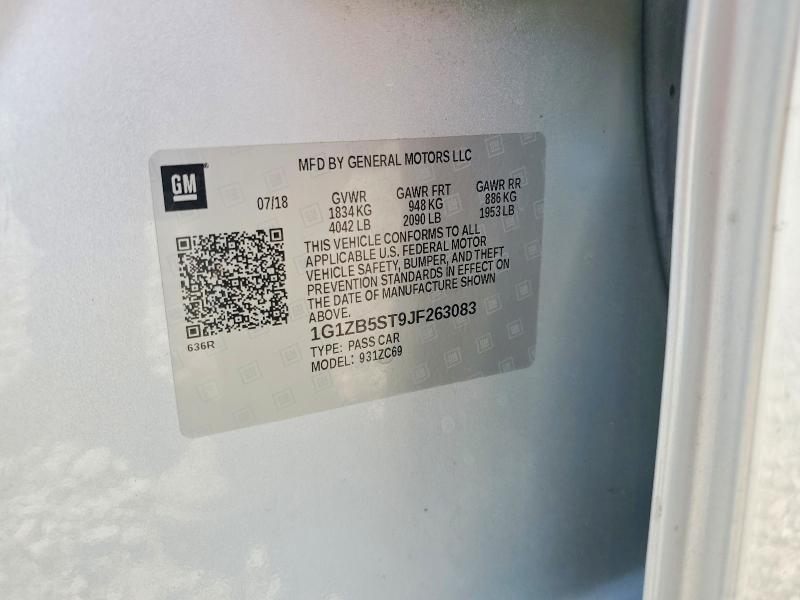 2018 Chevrolet Malibu მანქანა იყიდება აუქციონზე, vin: 1G1ZB5ST9JF263083, აუქციონის ნომერი: 65815856