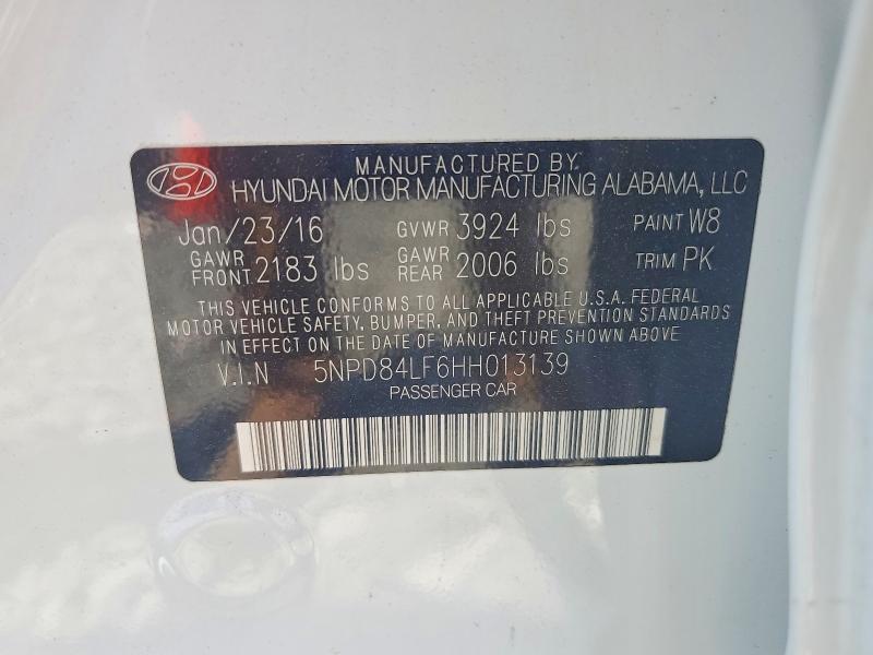 Продаж на аукціоні авто 2017 Hyundai Elantra, vin: 5NPD84LF6HH013139, номер лоту: 64987396
