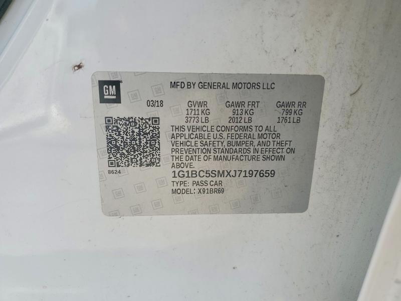 Продаж на аукціоні авто 2018 Chevrolet Cruze, vin: 1G1BC5SMXJ7197659, номер лоту: 64517156