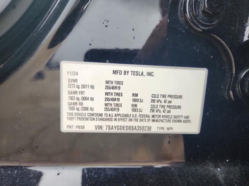 Aukcja sprzedaży 2025 Tesla Model Y, vin: 7SAYGDED8SA350238, numer aukcji: 63750536
