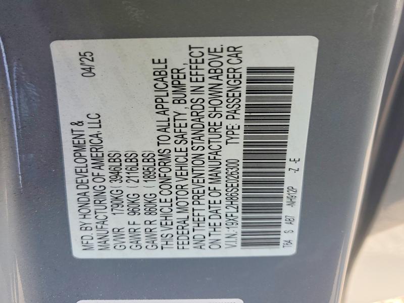 Продаж на аукціоні авто 2025 Honda Civic, vin: 19XFL2H86SE026300, номер лоту: 65015446