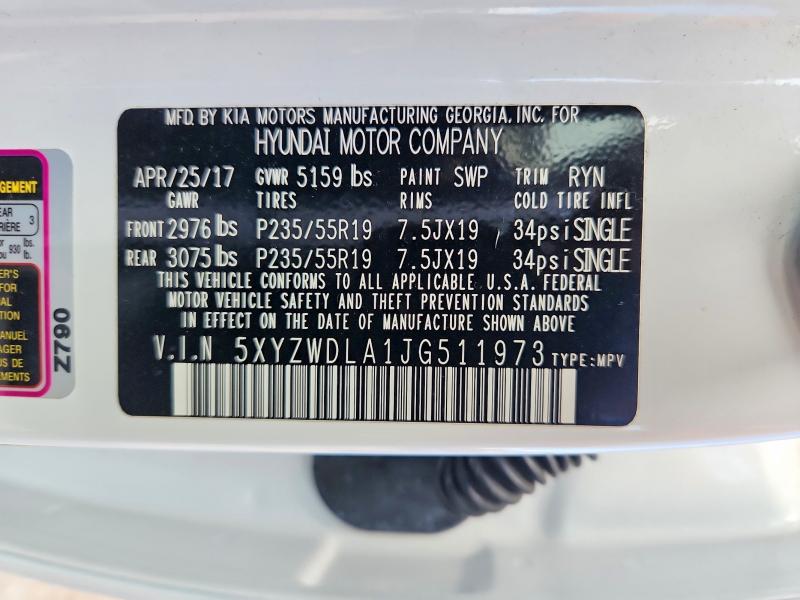 Продажа на аукционе авто 2018 Hyundai Santa Fe Sport, vin: 5XYZWDLA1JG511973, номер лота: 64274576