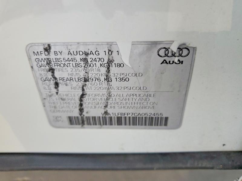 Продажа на аукционе авто 2012 Audi Q5, vin: WA1LFBFP7CA052455, номер лота: 64079566