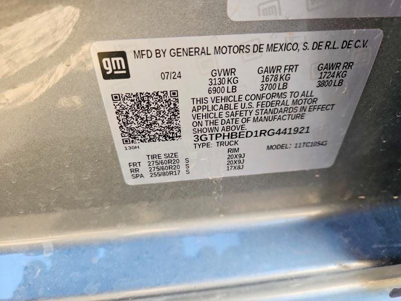 Продажа на аукционе авто 2024 Gmc Sierra, vin: 3GTPHBED1RG441921, номер лота: 65494206