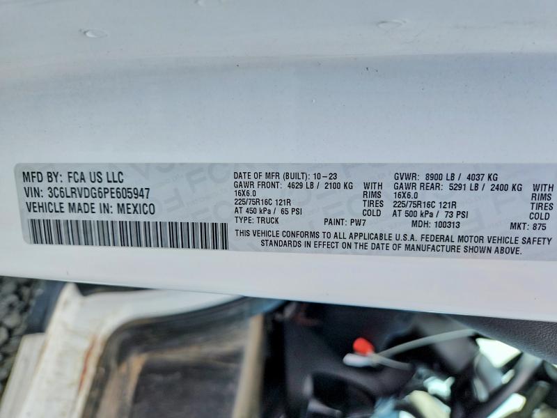 Продажа на аукционе авто 2023 Ram Promaster 2500, vin: 3C6LRVDG6PE605947, номер лота: 65150056