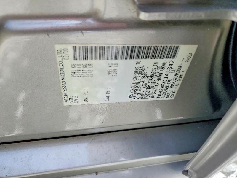 Продаж на аукціоні авто 2010 Nissan Altima, vin: 1N4AL2AP3AC143842, номер лоту: 64437166