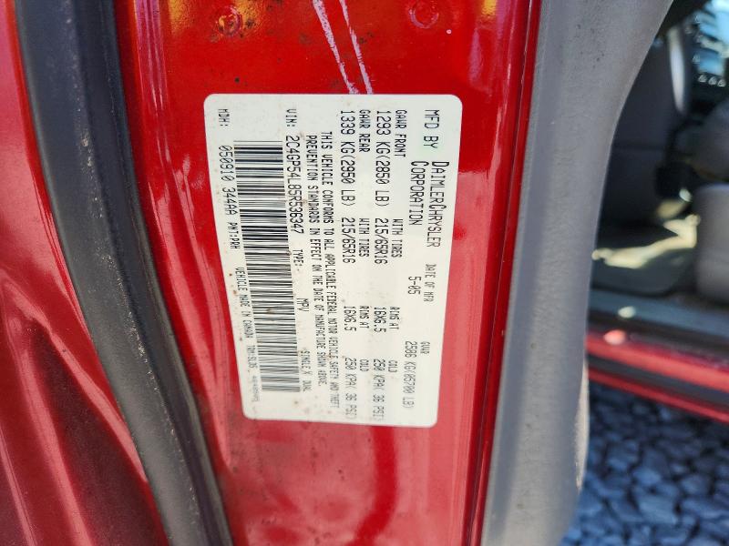 2005 Chrysler Town & Country მანქანა იყიდება აუქციონზე, vin: 2C4GP54L85R536347, აუქციონის ნომერი: 65324106