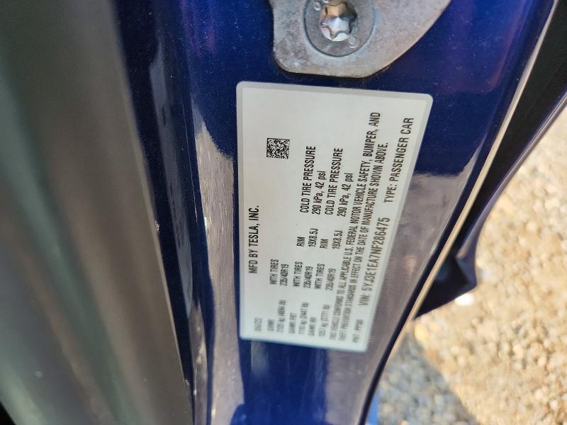 Aukcja sprzedaży 2022 Tesla Model 3, vin: 5YJ3E1EA7NF286475, numer aukcji: 66842016