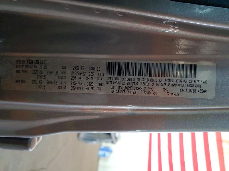 65059646 :رقم المزاد ، 1C4HJXDN3LW198217 vin ، 2020 Jeep Wrangler Unlimited مزاد بيع