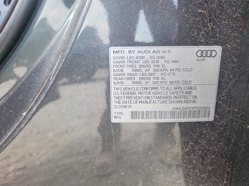 Aukcja sprzedaży 2015 Audi Q7, vin: WA1LGAFEXFD022634, numer aukcji: 66176736