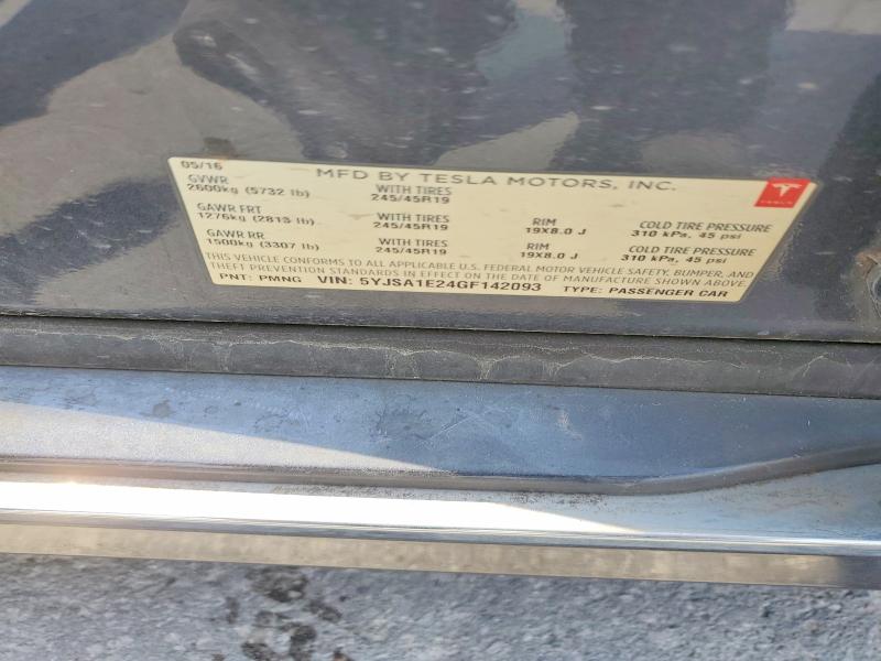 Продаж на аукціоні авто 2016 Tesla Model S, vin: 5YJSA1E24GF142093, номер лоту: 64554206