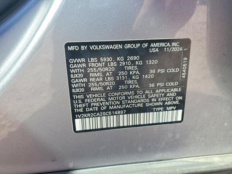 Aukcja sprzedaży 2025 Volkswagen Atlas, vin: 1V2KR2CA2SC514897, numer aukcji: 65833656