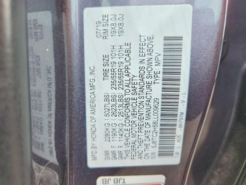 Aukcja sprzedaży 2020 Acura Rdx, vin: 5J8TC2H58LL009629, numer aukcji: 64625606