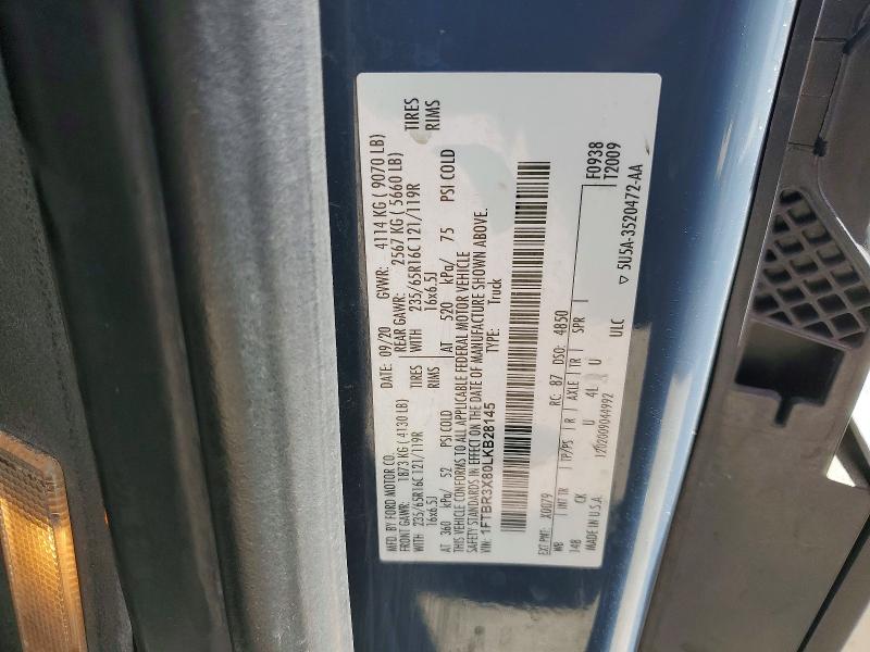 63449846 :رقم المزاد ، 1FTBR3X80LKB28145 vin ، 2020 Ford Transit مزاد بيع