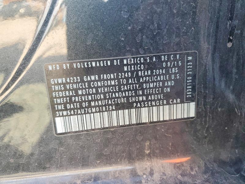 66464736 :رقم المزاد ، 3VW547AU7GM018794 vin ، 2016 Volkswagen Gti مزاد بيع