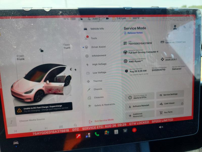 Продажа на аукционе авто 2025 Tesla Model Y, vin: 7SAYGDED1SA378818, номер лота: 66778366