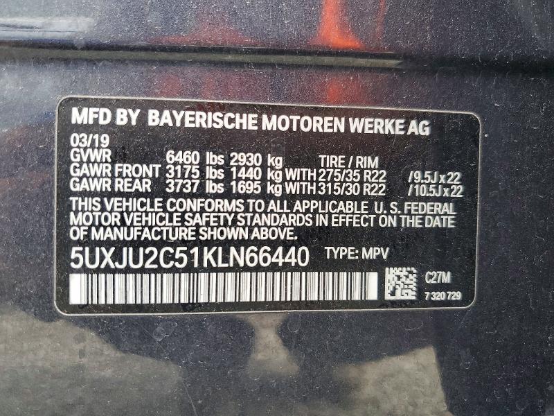 2019 Bmw X5 მანქანა იყიდება აუქციონზე, vin: 5UXJU2C51KLN66440, აუქციონის ნომერი: 66831566
