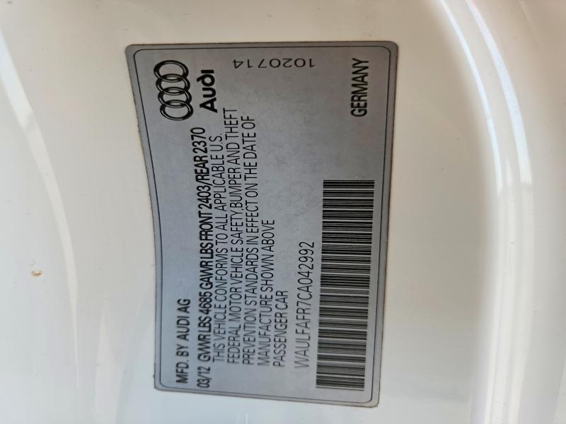 Aukcja sprzedaży 2012 Audi A5, vin: WAULFAFR7CA042992, numer aukcji: 64461276