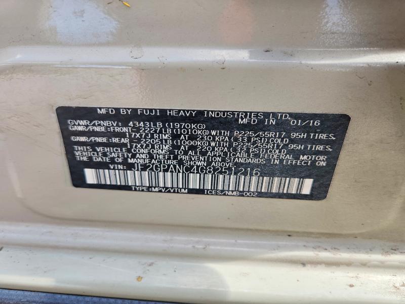 Aukcja sprzedaży 2016 Subaru Crosstrek, vin: JF2GPANC4G8251216, numer aukcji: 65473456